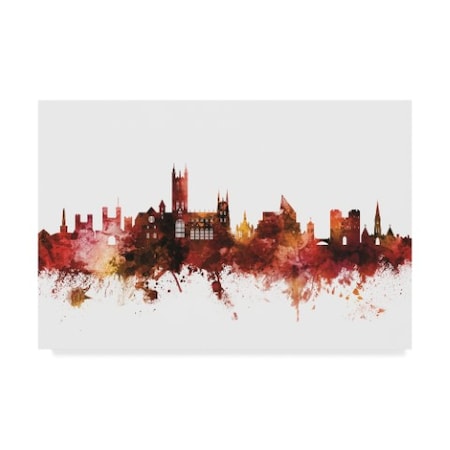 Michael Tompsett 'Canterbury England Skyline Red' Canvas Art,12x19